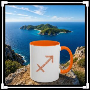 Sagittarius Riftstone Symbol (in Deep Sepia Chalk) -- 11oz Accent Coffee Mug