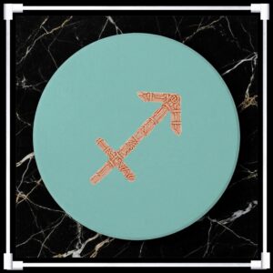Sagittarius Riftstone Symbol (in Deep Sepia Chalk)-- Ceramic Coaster