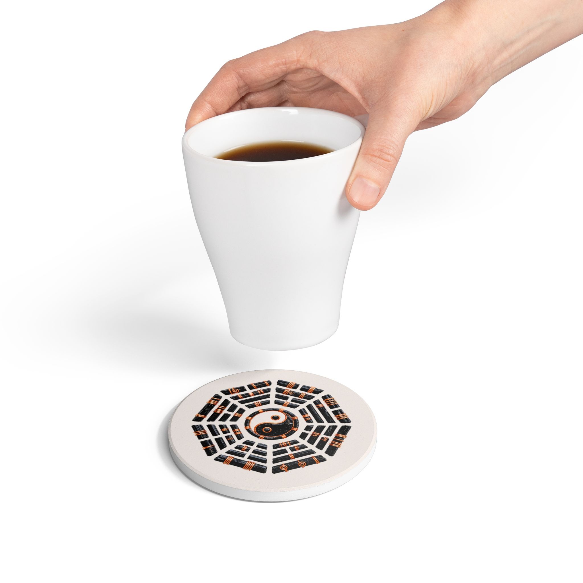 I Ching Bagua Riftstone Symbol -- Ceramic Coaster - Image 5
